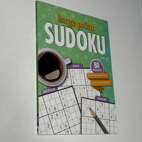 Large Print Sudoku Puzzle Book Vol 40 – 80 Puzzles | Easy Medium Expert - Picture 3 of 4